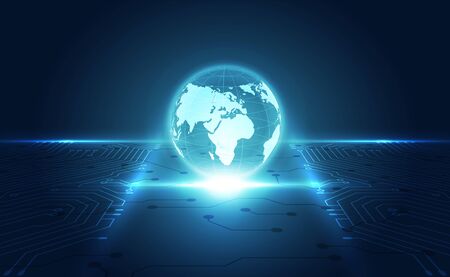 vector digital global technology concept, abstract backgroundのイラスト素材
