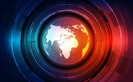 vector digital global technology concept, abstract backgroundのイラスト素材