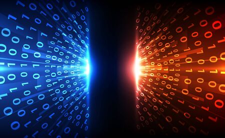 Vector Abstract futuristic technology background, Illustration high digital technology blue color conceptのイラスト素材