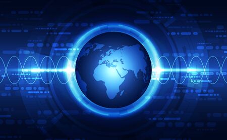vector digital global technology concept, abstract backgroundのイラスト素材