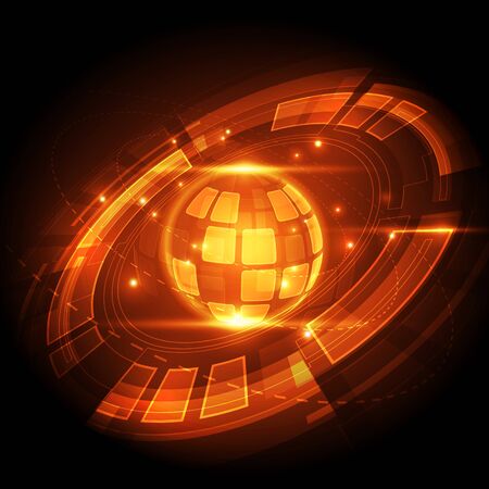 vector digital global technology concept, abstract backgroundのイラスト素材