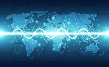 vector digital global technology concept, abstract backgroundのイラスト素材