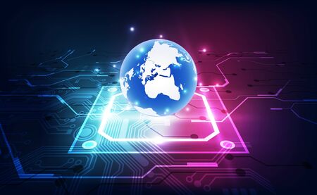 vector digital global technology concept, abstract background illustrationのイラスト素材