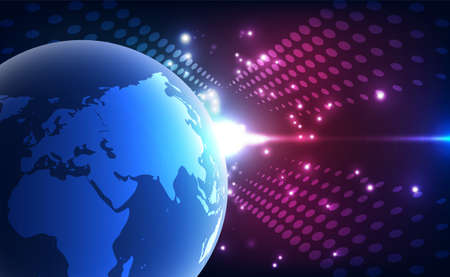 vector digital global technology concept, abstract background illustrationのイラスト素材