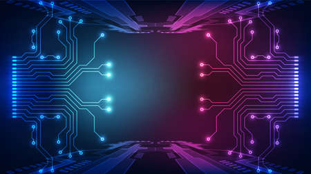 Vector Abstract futuristic technology background concept, Illustration high digitalのイラスト素材