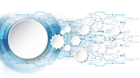 Abstract technological background concept with various technology elements. illustration Vectorのイラスト素材