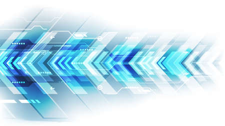 Vector Abstract futuristic speed technology, Illustration high digital technology blue and red color conceptのイラスト素材