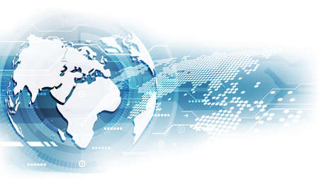 vector digital global technology concept, abstract background illustrationのイラスト素材