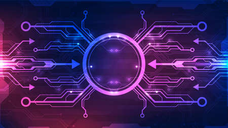 Vector Abstract futuristic technology background concept, Illustration high digitalのイラスト素材