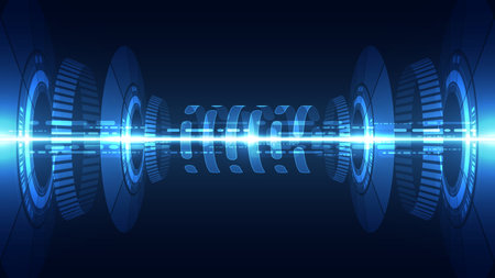 Vector Abstract futuristic high speed, Illustration high digital technology blue colorのイラスト素材
