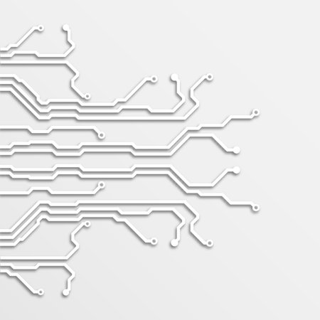 3d circuit board paper art background, vector illustrationのイラスト素材