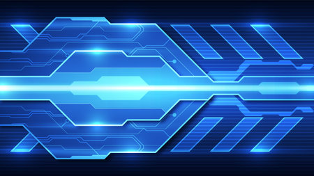 Vector Abstract futuristic high speed, Illustration high digital technology blue colorのイラスト素材
