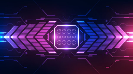 Vector graphics. chip processor speed technology background. vector illustrationのイラスト素材