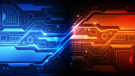 Abstract circuit board background texture of technology, vector illustrationのイラスト素材