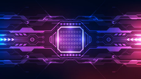 Vector Abstract futuristic technology background concept, Illustration high digitalのイラスト素材