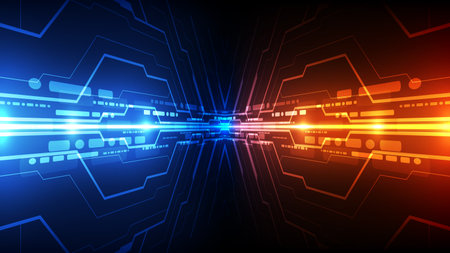 Vector Abstract futuristic high speed, Illustration high digital technology blue colorのイラスト素材