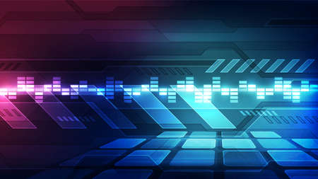 Vector Abstract futuristic technology background concept, Illustration high digitalのイラスト素材