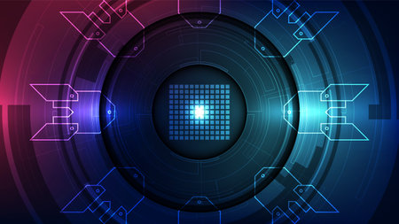 Vector graphics. chip processor speed technology background. vector illustrationのイラスト素材