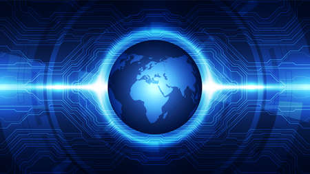 vector digital global technology concept, abstract background illustrationのイラスト素材