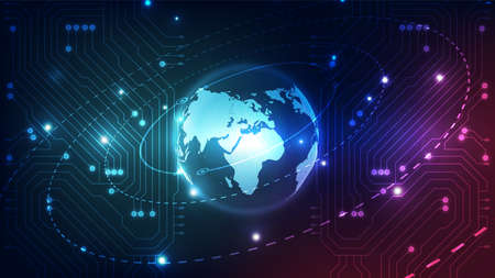 vector digital global technology concept, abstract background illustrationのイラスト素材