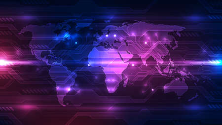 vector digital global technology concept, abstract background illustrationのイラスト素材