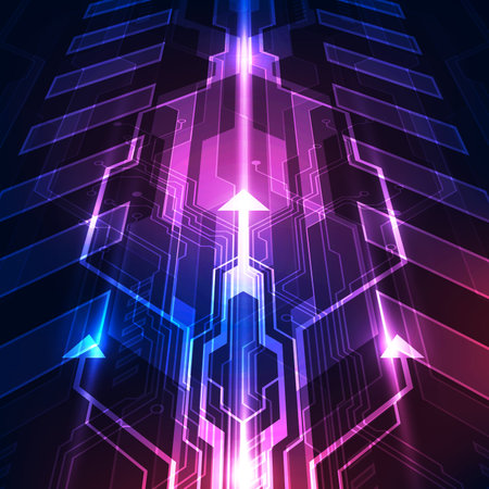 Abstract futuristic connection high-speed digital technology concept.のイラスト素材