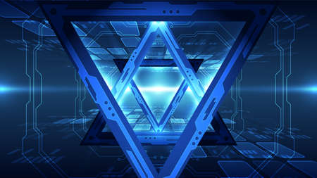 Vector Abstract futuristic high speed, Illustration high digital technology blue colorのイラスト素材
