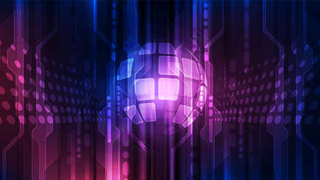 vector digital global technology concept, abstract background illustrationのイラスト素材