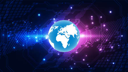 vector digital global technology concept, abstract background illustrationのイラスト素材