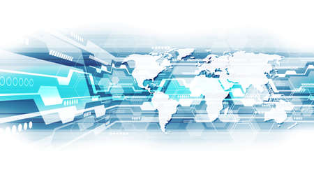 vector digital global technology concept, abstract background illustrationのイラスト素材