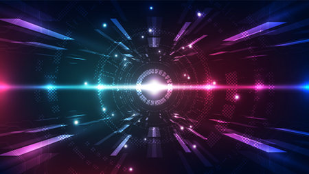 Vector Abstract futuristic high speed, Illustration high digital technology blue colorのイラスト素材
