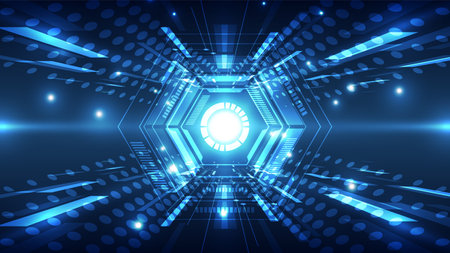 Abstract vector  futuristic connection high speed digital technology concept. background illustrationのイラスト素材