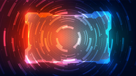 Abstract technology background. Futuristic interface with geometric shapes. Vector illustration.のイラスト素材