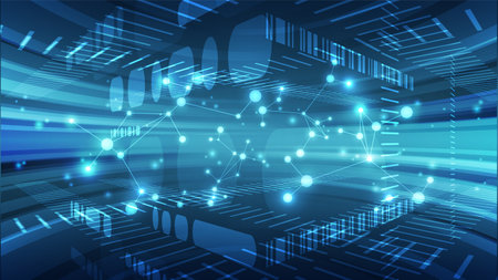 Abstract technology background. Futuristic user interface. Vector illustration for your designのイラスト素材
