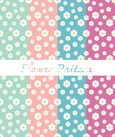 floral pattern with flowers and leaves on white background.のイラスト素材