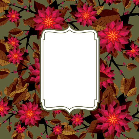 Flower vector background template. Can be used for wallpaper, pattern fills, textile, web page background, surface textures, Image for advertising booklets, banners, flyers.のイラスト素材