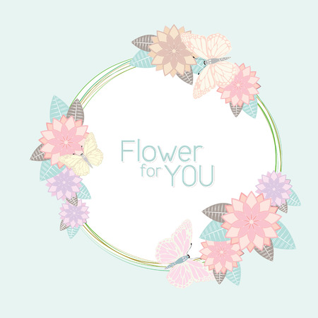 Flower vector background template. Can be used for wallpaper, pattern fills, textile, web page background, surface textures, Image for advertising booklets, banners, flyers.のイラスト素材