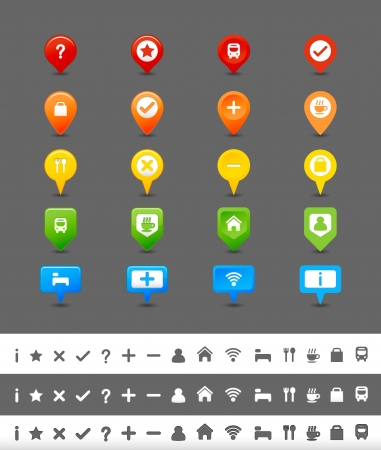 GPS pin and map icon setのイラスト素材