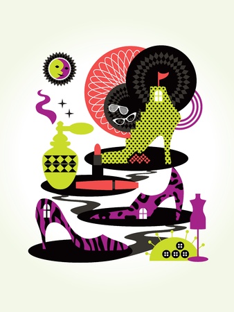 Fashion Accessories for women Concept Illustrationのイラスト素材