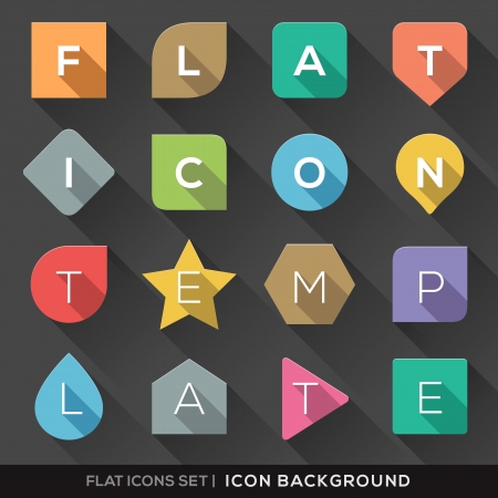 Set of Geometric Shapes background for Flat Icons with long shadowのイラスト素材
