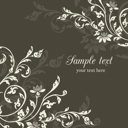 Asian Style Vintage floral design pattern backgroundのイラスト素材