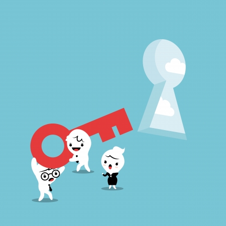 Problem Solving Through Teamwork Illustrationのイラスト素材