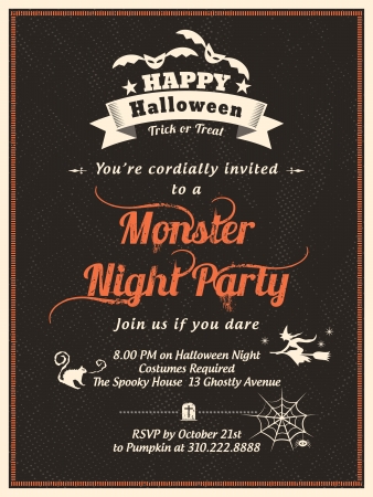 Halloween Party Invitation Template for Card-Poster-Flyerのイラスト素材