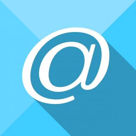Email / At sign / Arroba symbol flat icon long shadowのイラスト素材