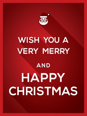 Wish You a Very Merry and Happy Typography Christmas cardのイラスト素材