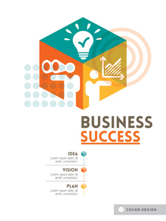 Cubic Business Success concept background design layout for poster cover brochureのイラスト素材