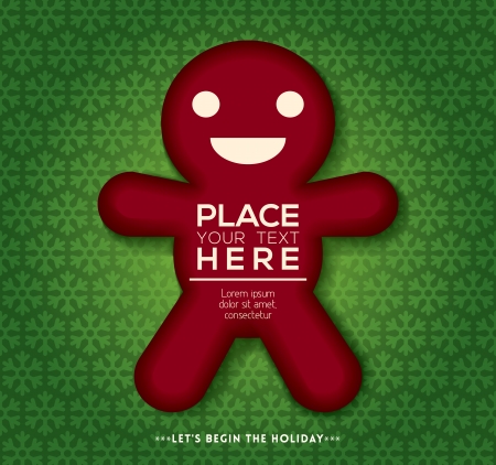 Christmas gingerbread cookie man with snowflake pattern Backgroundのイラスト素材