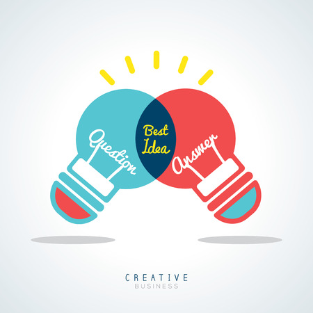 Best Idea Creative light bulb Vector Concept Illustrationのイラスト素材