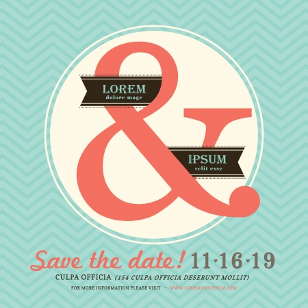 Modern Ampersand Wedding invitationのイラスト素材