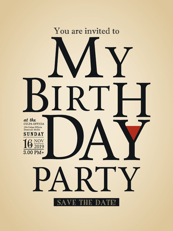 Typography Birthday card design template vector backgroundのイラスト素材